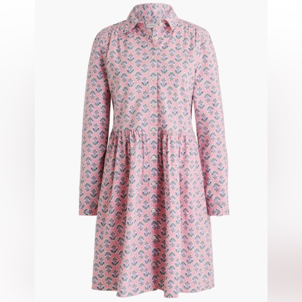J. Crew Pink Floral Button-Up Blouse